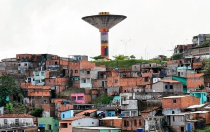 Vista do reservatório de água da Goméia de São Caetano. Crédito: Foto: Embasa/Divulgação