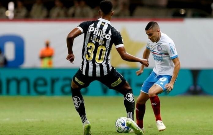 Bahia perdeu do Santos na Arena Fonte Nova. Crédito: Felipe Oliveira/EC Bahia