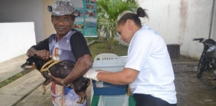 Vacina antirrábica é aplicada em Feira de Santana. Crédito: Divulgação