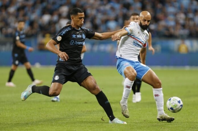 Esquadrão foi derrotado pelo Grêmio fora de casa. Crédito: Felipe Oliveira/EC Bahia