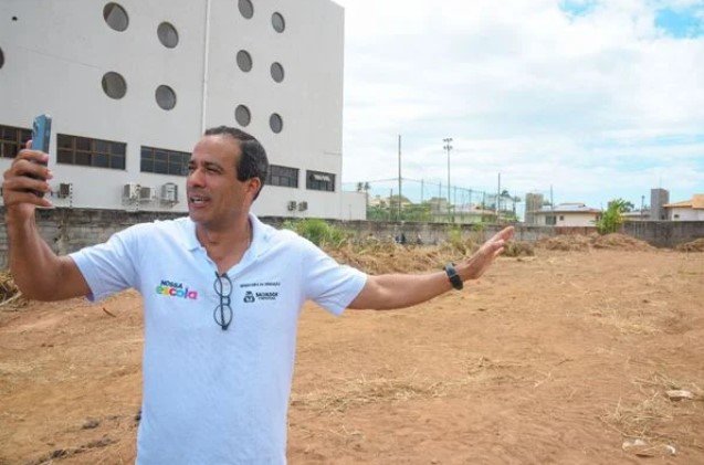 Bruno Reis anuncia nova escola no Bairro da Paz Crédito: Betto Jr. / Secom PMS