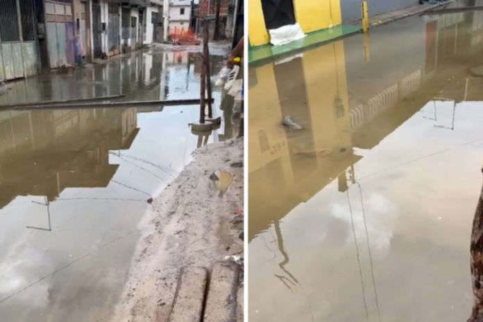 Ruas ficam alagadas após chuvas Crédito: Leitor Correio