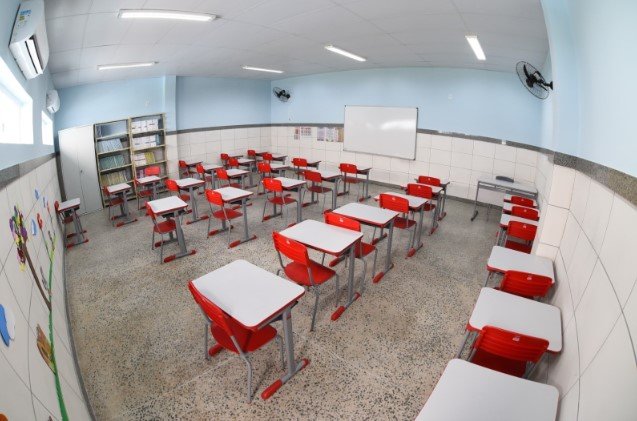 Escola Municipal Abrigo Filhos do Povo foi reformada Crédito: Valter Pontes / Secom PMS