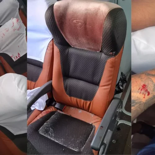 Ônibus do Bahia foi  atingido por artefato explosivo

 Foto: Arquivo Pessoal
