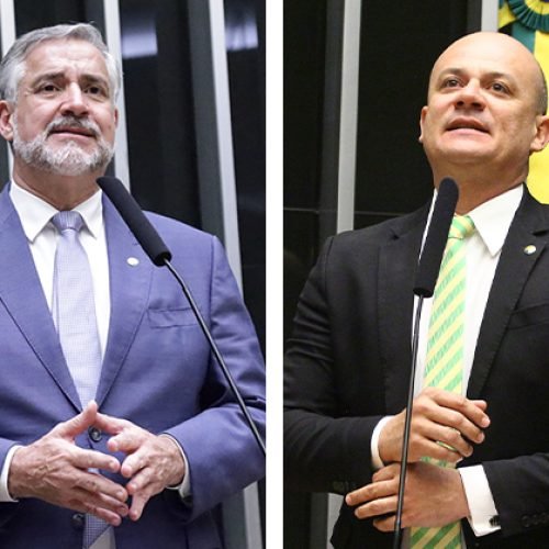 Paulo Pimenta, líder do governo na Câmara, e Cabo Gilberto Silva, líder da oposição 

Foto: Agência Câmara